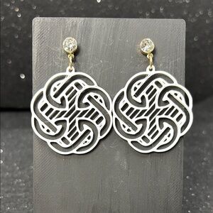 White and Gold Earrings